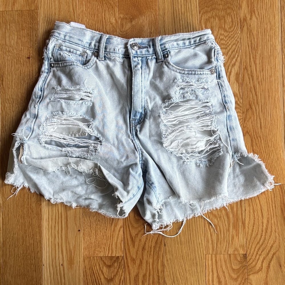 American Eagle Distressed Light Denim Shorts